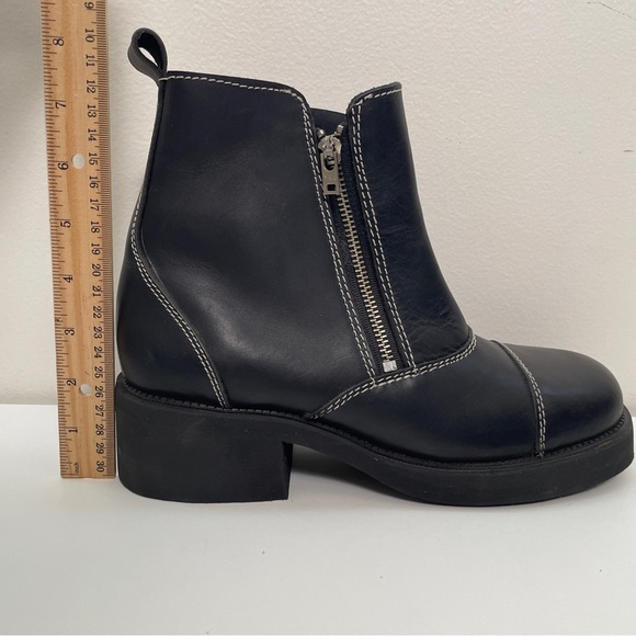 LAX Vintage 90s Y2K chunky moto boots bratz punk combat square toe lug sole sz 9 - Picture 10 of 12